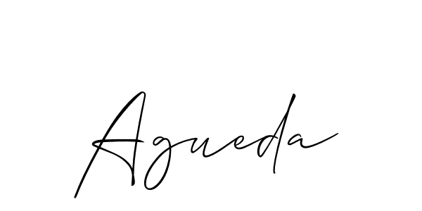 The best way (Allison_Script) to make a short signature is to pick only two or three words in your name. The name Agueda include a total of six letters. For converting this name. Agueda signature style 2 images and pictures png