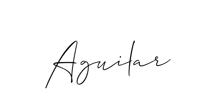 Make a beautiful signature design for name Aguilar. With this signature (Allison_Script) style, you can create a handwritten signature for free. Aguilar signature style 2 images and pictures png