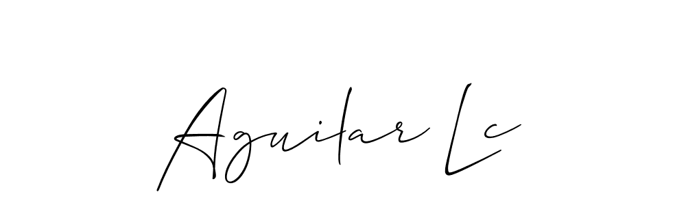 Allison_Script is a professional signature style that is perfect for those who want to add a touch of class to their signature. It is also a great choice for those who want to make their signature more unique. Get Aguilar Lc name to fancy signature for free. Aguilar Lc signature style 2 images and pictures png