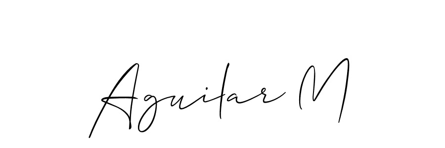 Also we have Aguilar M name is the best signature style. Create professional handwritten signature collection using Allison_Script autograph style. Aguilar M signature style 2 images and pictures png