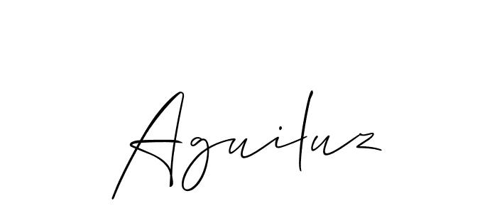 Create a beautiful signature design for name Aguiluz. With this signature (Allison_Script) fonts, you can make a handwritten signature for free. Aguiluz signature style 2 images and pictures png