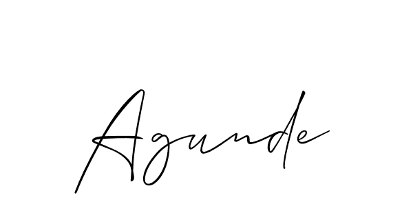 Make a beautiful signature design for name Agunde. With this signature (Allison_Script) style, you can create a handwritten signature for free. Agunde signature style 2 images and pictures png