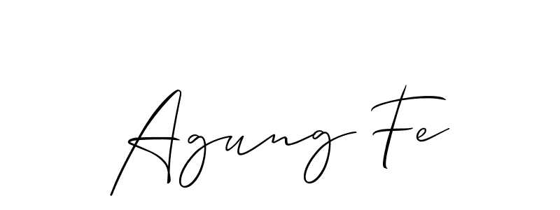 Make a short Agung Fe signature style. Manage your documents anywhere anytime using Allison_Script. Create and add eSignatures, submit forms, share and send files easily. Agung Fe signature style 2 images and pictures png