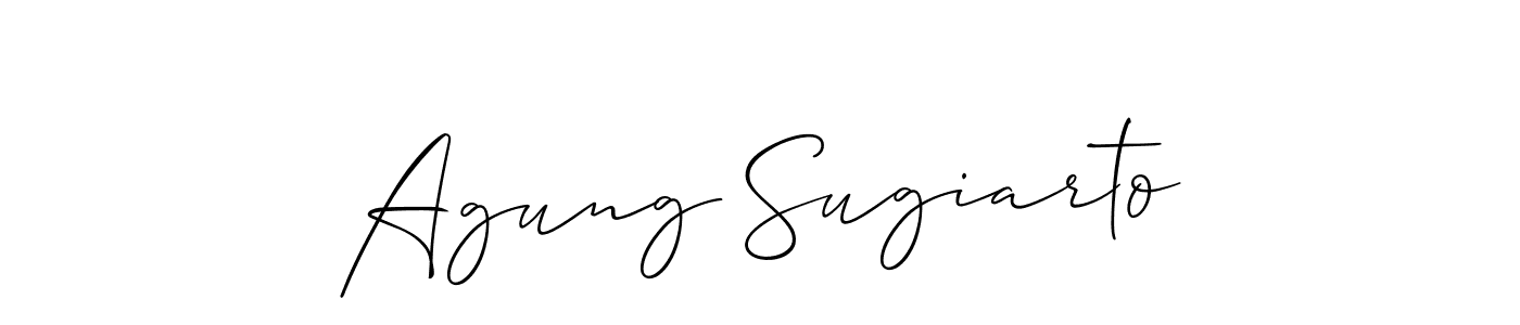 Also You can easily find your signature by using the search form. We will create Agung Sugiarto name handwritten signature images for you free of cost using Allison_Script sign style. Agung Sugiarto signature style 2 images and pictures png