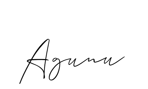 It looks lik you need a new signature style for name Agunu. Design unique handwritten (Allison_Script) signature with our free signature maker in just a few clicks. Agunu signature style 2 images and pictures png