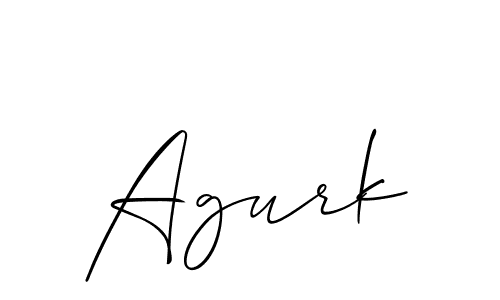 Use a signature maker to create a handwritten signature online. With this signature software, you can design (Allison_Script) your own signature for name Agurk. Agurk signature style 2 images and pictures png