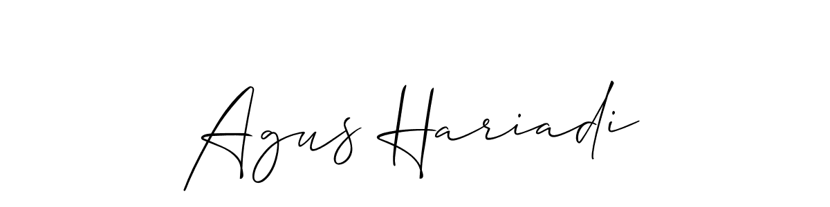 Create a beautiful signature design for name Agus Hariadi. With this signature (Allison_Script) fonts, you can make a handwritten signature for free. Agus Hariadi signature style 2 images and pictures png