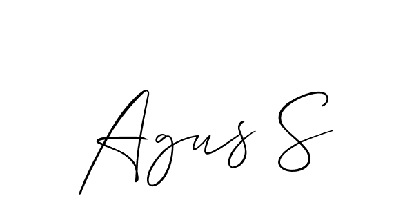 How to make Agus S name signature. Use Allison_Script style for creating short signs online. This is the latest handwritten sign. Agus S signature style 2 images and pictures png