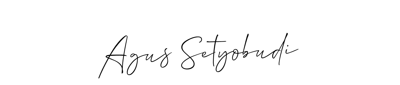 Also we have Agus Setyobudi name is the best signature style. Create professional handwritten signature collection using Allison_Script autograph style. Agus Setyobudi signature style 2 images and pictures png