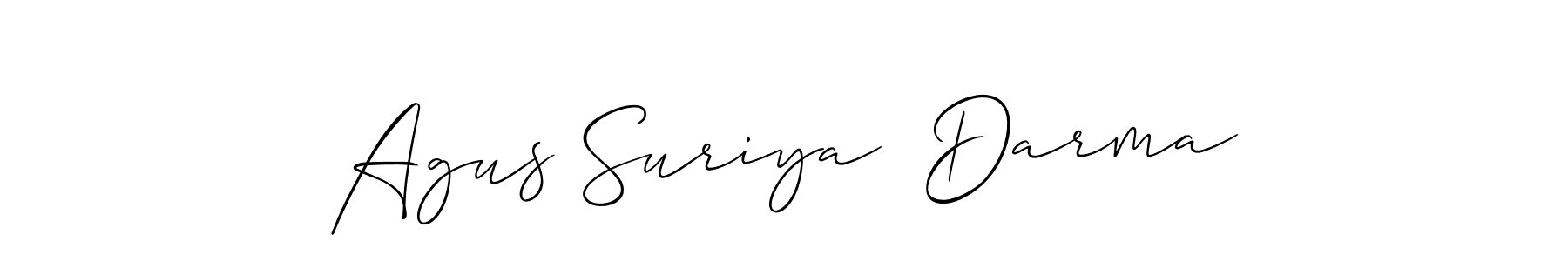 Make a beautiful signature design for name Agus Suriya  Darma. With this signature (Allison_Script) style, you can create a handwritten signature for free. Agus Suriya  Darma signature style 2 images and pictures png