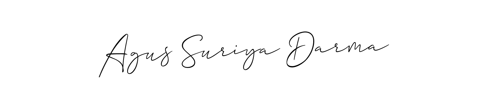 Design your own signature with our free online signature maker. With this signature software, you can create a handwritten (Allison_Script) signature for name Agus Suriya Darma. Agus Suriya Darma signature style 2 images and pictures png