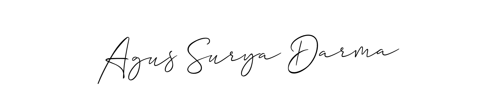 How to make Agus Surya Darma signature? Allison_Script is a professional autograph style. Create handwritten signature for Agus Surya Darma name. Agus Surya Darma signature style 2 images and pictures png