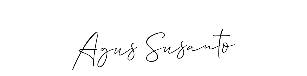 Make a short Agus Susanto signature style. Manage your documents anywhere anytime using Allison_Script. Create and add eSignatures, submit forms, share and send files easily. Agus Susanto signature style 2 images and pictures png