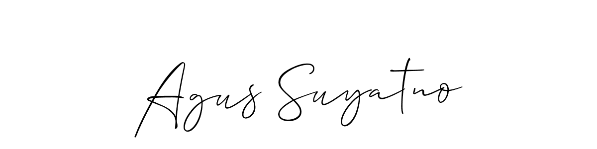 The best way (Allison_Script) to make a short signature is to pick only two or three words in your name. The name Agus Suyatno include a total of six letters. For converting this name. Agus Suyatno signature style 2 images and pictures png