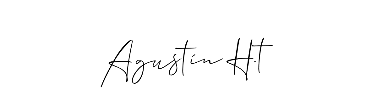 Allison_Script is a professional signature style that is perfect for those who want to add a touch of class to their signature. It is also a great choice for those who want to make their signature more unique. Get Agustín H.t name to fancy signature for free. Agustín H.t signature style 2 images and pictures png