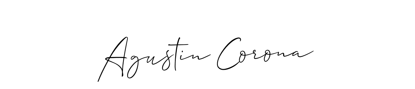 How to make Agustin Corona signature? Allison_Script is a professional autograph style. Create handwritten signature for Agustin Corona name. Agustin Corona signature style 2 images and pictures png