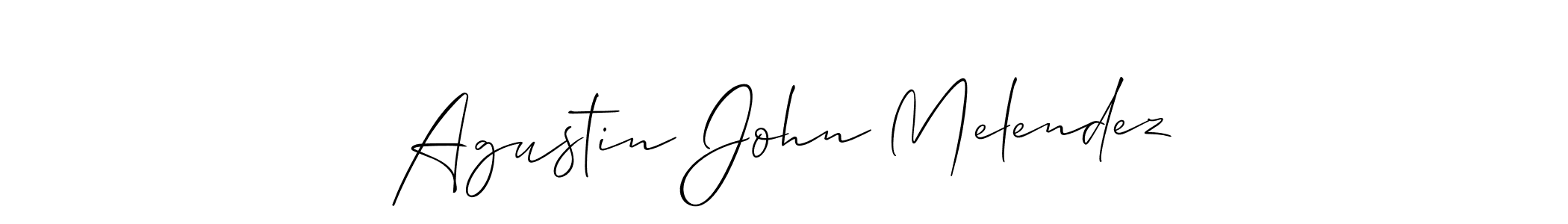 Use a signature maker to create a handwritten signature online. With this signature software, you can design (Allison_Script) your own signature for name Agustin John Melendez. Agustin John Melendez signature style 2 images and pictures png