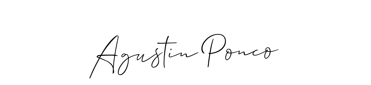 Agustin Ponco stylish signature style. Best Handwritten Sign (Allison_Script) for my name. Handwritten Signature Collection Ideas for my name Agustin Ponco. Agustin Ponco signature style 2 images and pictures png