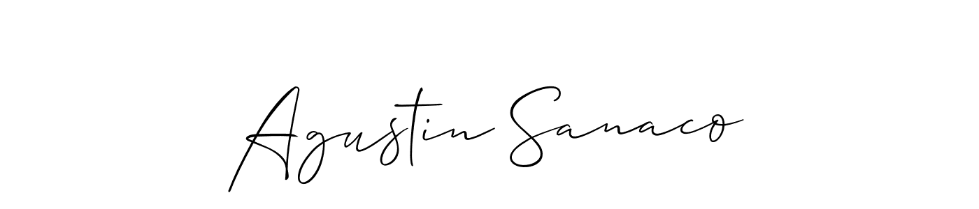 Create a beautiful signature design for name Agustin Sanaco. With this signature (Allison_Script) fonts, you can make a handwritten signature for free. Agustin Sanaco signature style 2 images and pictures png