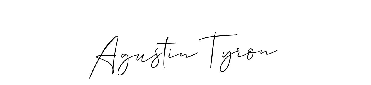 Make a beautiful signature design for name Agustin Tyron. With this signature (Allison_Script) style, you can create a handwritten signature for free. Agustin Tyron signature style 2 images and pictures png