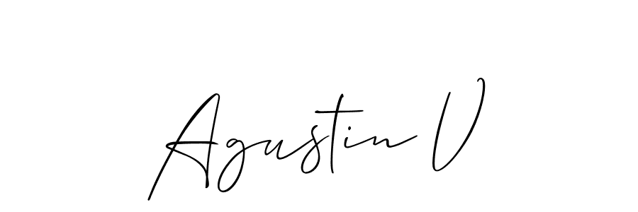 You should practise on your own different ways (Allison_Script) to write your name (Agustin V) in signature. don't let someone else do it for you. Agustin V signature style 2 images and pictures png
