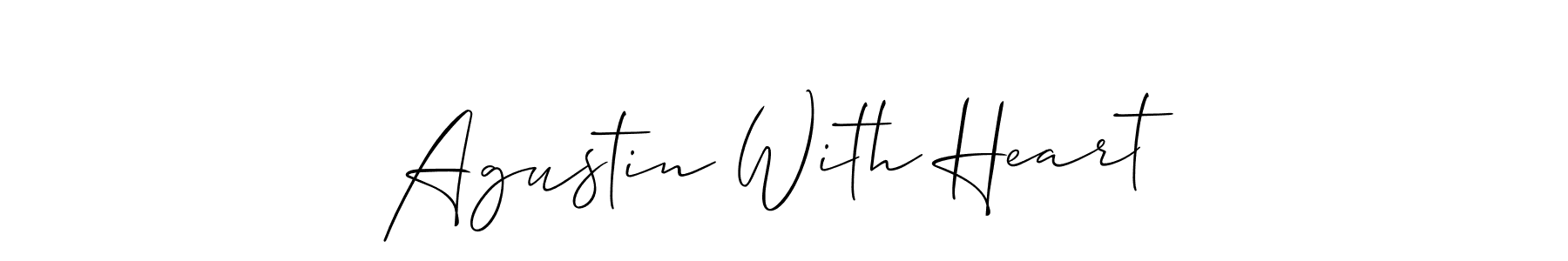 This is the best signature style for the Agustin With Heart name. Also you like these signature font (Allison_Script). Mix name signature. Agustin With Heart signature style 2 images and pictures png