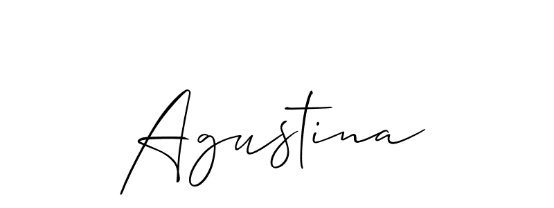 Use a signature maker to create a handwritten signature online. With this signature software, you can design (Allison_Script) your own signature for name Agustina. Agustina signature style 2 images and pictures png