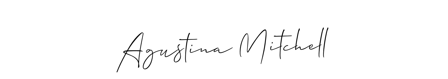 Use a signature maker to create a handwritten signature online. With this signature software, you can design (Allison_Script) your own signature for name Agustina Mitchell. Agustina Mitchell signature style 2 images and pictures png