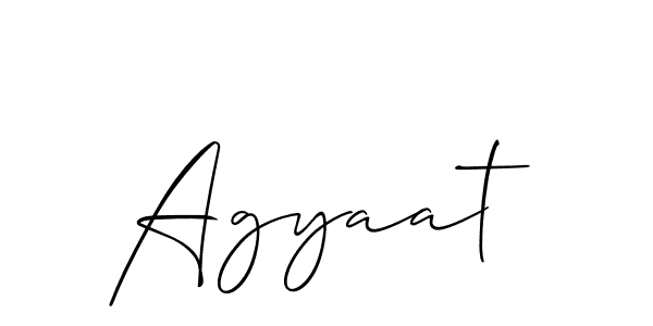 Create a beautiful signature design for name Agyaat. With this signature (Allison_Script) fonts, you can make a handwritten signature for free. Agyaat signature style 2 images and pictures png