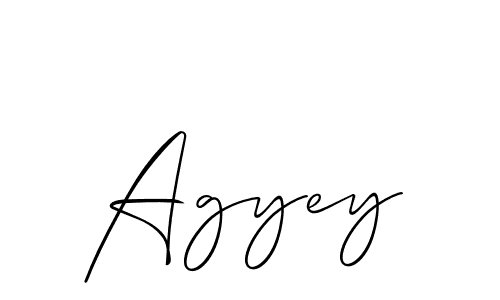 The best way (Allison_Script) to make a short signature is to pick only two or three words in your name. The name Agyey include a total of six letters. For converting this name. Agyey signature style 2 images and pictures png
