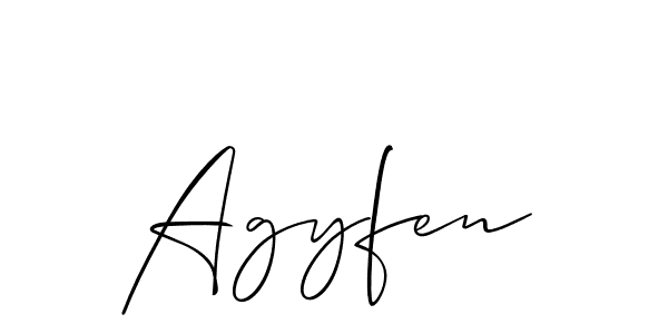 Once you've used our free online signature maker to create your best signature Allison_Script style, it's time to enjoy all of the benefits that Agyfen name signing documents. Agyfen signature style 2 images and pictures png