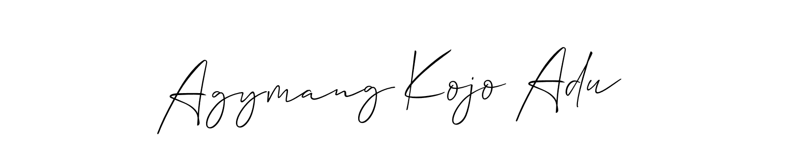 How to make Agymang Kojo Adu name signature. Use Allison_Script style for creating short signs online. This is the latest handwritten sign. Agymang Kojo Adu signature style 2 images and pictures png