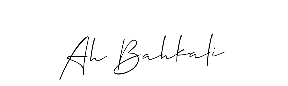 Use a signature maker to create a handwritten signature online. With this signature software, you can design (Allison_Script) your own signature for name Ah Bahkali. Ah Bahkali signature style 2 images and pictures png