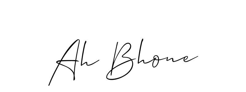 Also we have Ah Bhone name is the best signature style. Create professional handwritten signature collection using Allison_Script autograph style. Ah Bhone signature style 2 images and pictures png