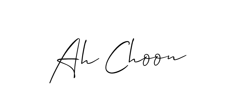 Allison_Script is a professional signature style that is perfect for those who want to add a touch of class to their signature. It is also a great choice for those who want to make their signature more unique. Get Ah Choon name to fancy signature for free. Ah Choon signature style 2 images and pictures png