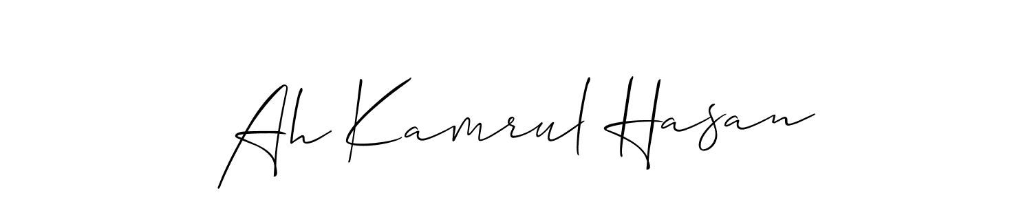 Allison_Script is a professional signature style that is perfect for those who want to add a touch of class to their signature. It is also a great choice for those who want to make their signature more unique. Get Ah Kamrul Hasan name to fancy signature for free. Ah Kamrul Hasan signature style 2 images and pictures png