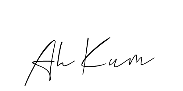 Allison_Script is a professional signature style that is perfect for those who want to add a touch of class to their signature. It is also a great choice for those who want to make their signature more unique. Get Ah Kum name to fancy signature for free. Ah Kum signature style 2 images and pictures png