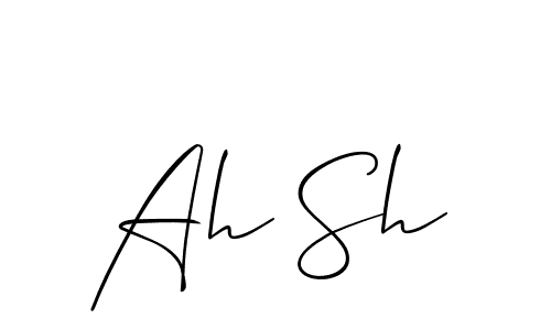 Also we have Ah Sh name is the best signature style. Create professional handwritten signature collection using Allison_Script autograph style. Ah Sh signature style 2 images and pictures png