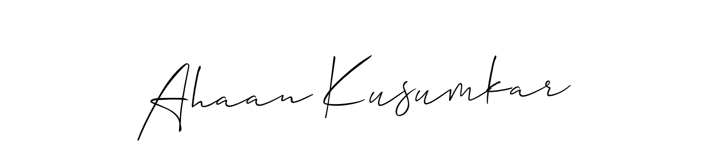 Make a beautiful signature design for name Ahaan Kusumkar. With this signature (Allison_Script) style, you can create a handwritten signature for free. Ahaan Kusumkar signature style 2 images and pictures png