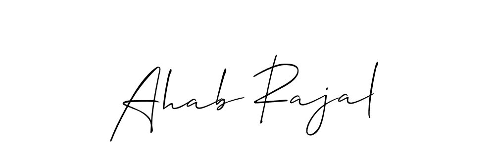 Design your own signature with our free online signature maker. With this signature software, you can create a handwritten (Allison_Script) signature for name Ahab Rajal. Ahab Rajal signature style 2 images and pictures png