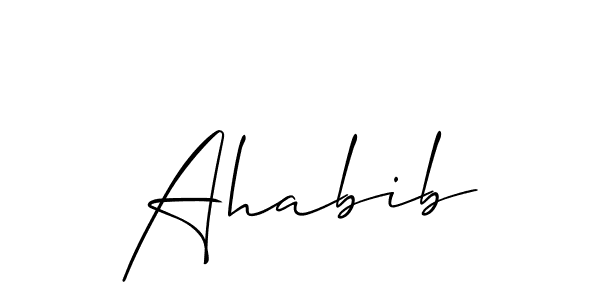 Design your own signature with our free online signature maker. With this signature software, you can create a handwritten (Allison_Script) signature for name Ahabib. Ahabib signature style 2 images and pictures png
