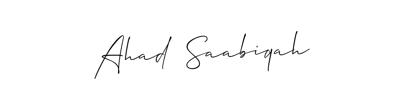 if you are searching for the best signature style for your name Ahad  Saabiqah. so please give up your signature search. here we have designed multiple signature styles  using Allison_Script. Ahad  Saabiqah signature style 2 images and pictures png