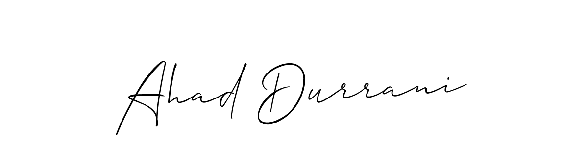 Design your own signature with our free online signature maker. With this signature software, you can create a handwritten (Allison_Script) signature for name Ahad Durrani. Ahad Durrani signature style 2 images and pictures png