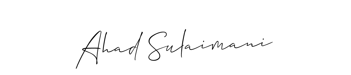 It looks lik you need a new signature style for name Ahad Sulaimani. Design unique handwritten (Allison_Script) signature with our free signature maker in just a few clicks. Ahad Sulaimani signature style 2 images and pictures png