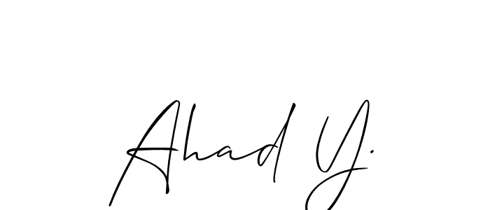 Design your own signature with our free online signature maker. With this signature software, you can create a handwritten (Allison_Script) signature for name Ahad Y.. Ahad Y. signature style 2 images and pictures png