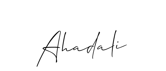 Allison_Script is a professional signature style that is perfect for those who want to add a touch of class to their signature. It is also a great choice for those who want to make their signature more unique. Get Ahadali name to fancy signature for free. Ahadali signature style 2 images and pictures png