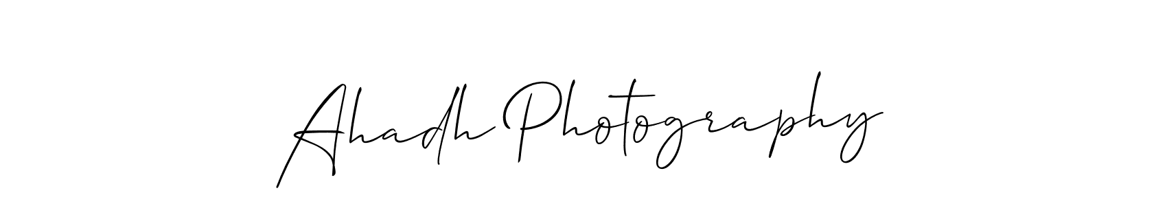Create a beautiful signature design for name Ahadh Photography. With this signature (Allison_Script) fonts, you can make a handwritten signature for free. Ahadh Photography signature style 2 images and pictures png