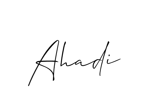 Make a beautiful signature design for name Ahadi. With this signature (Allison_Script) style, you can create a handwritten signature for free. Ahadi signature style 2 images and pictures png