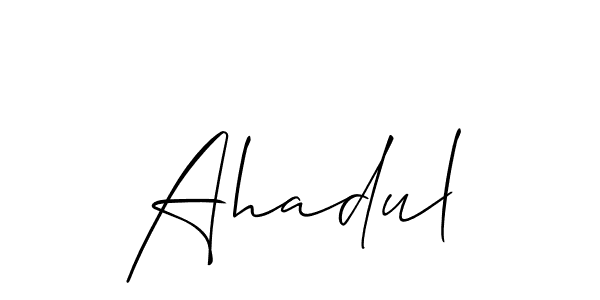 The best way (Allison_Script) to make a short signature is to pick only two or three words in your name. The name Ahadul include a total of six letters. For converting this name. Ahadul signature style 2 images and pictures png