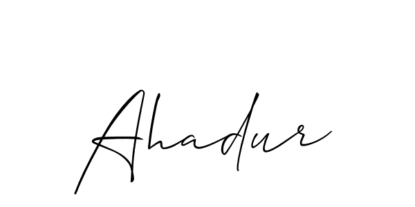 You should practise on your own different ways (Allison_Script) to write your name (Ahadur) in signature. don't let someone else do it for you. Ahadur signature style 2 images and pictures png